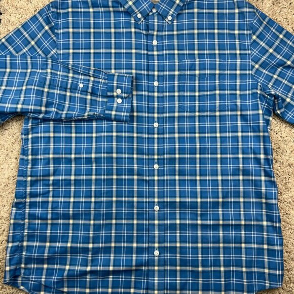 LL Bean Mens Shirt Large Blue Plaid Traditional Fit Long Sleeve Button 500508 - Picture 5 of 8